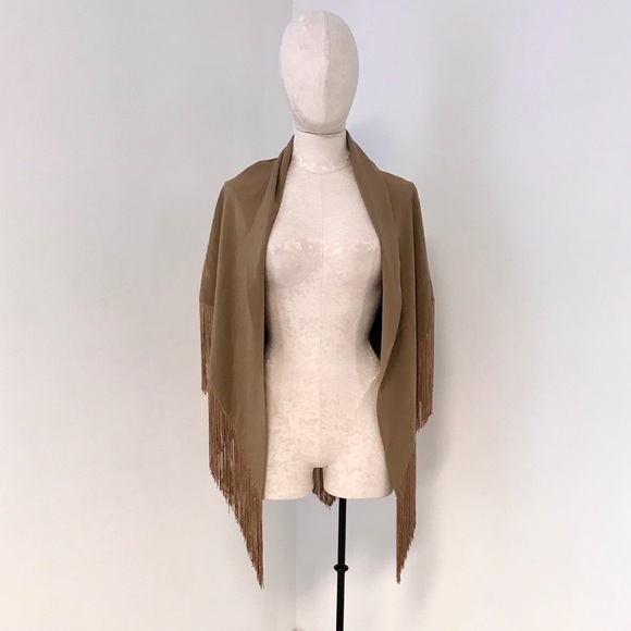 Michael Kors RTW Vintage 90s 2 Piece Set M Silk Fringe Skirt & Wrap Scarf - Picture 6 of 15